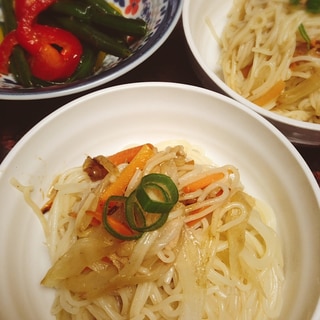 余った素麺で ツナの素麺チャンプルー